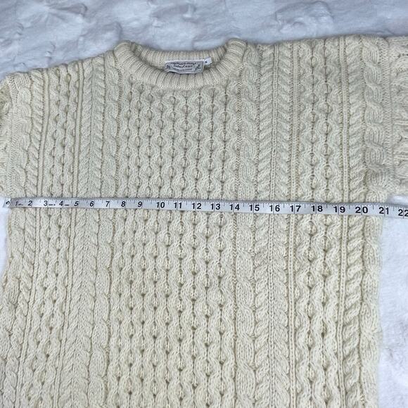 🔥Highland Home Industries Scotland Wool Aran Cable Knit Fisherman Preppy Sweater - Picture 13 of 15